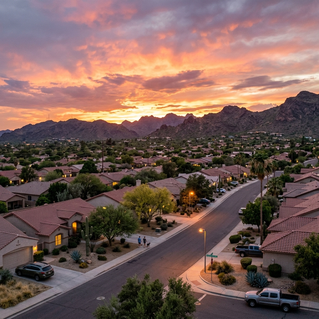 Suburban homes in Ahwatukee, Arizona